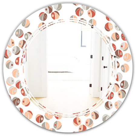 Retro Abstract Design XIX - Modern Round or Oval Wall Mirror - Triple C