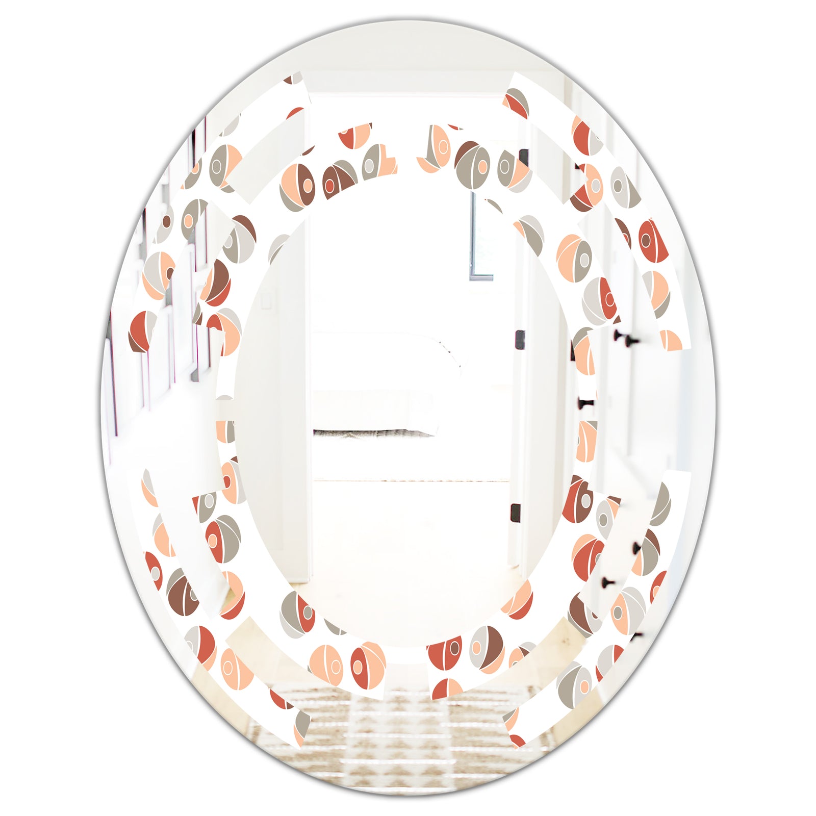 Retro Abstract Design XIX - Modern Round or Oval Wall Mirror - Space