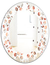 Retro Abstract Design XIX - Modern Round or Oval Wall Mirror - Leaves