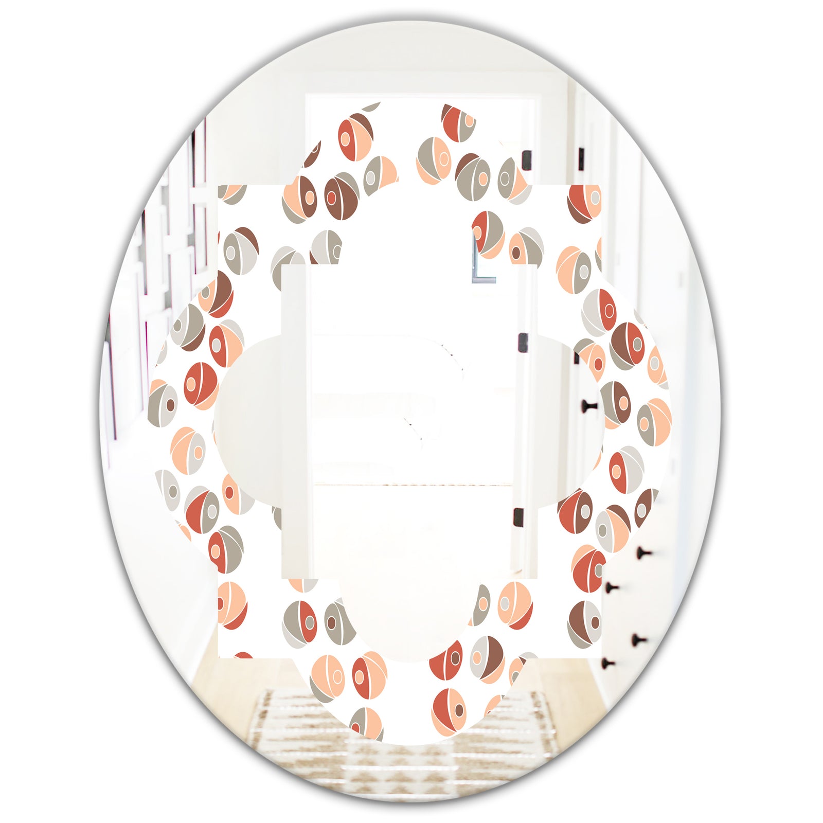 Retro Abstract Design XIX - Modern Round or Oval Wall Mirror - Quatrefoil