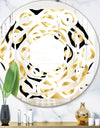 Golden Art Deco Metallic Luxury Geometrics - Modern Round or Oval Wall Mirror - Whirl