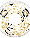 Golden Art Deco Metallic Luxury Geometrics - Modern Round or Oval Wall Mirror - Whirl