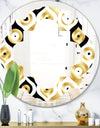 Golden Art Deco Metallic Luxury Geometrics - Modern Round or Oval Wall Mirror - Quatrefoil