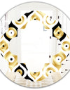 Golden Art Deco Metallic Luxury Geometrics - Modern Round or Oval Wall Mirror - Quatrefoil