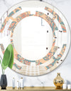 Retro Indian Floral Batik II - Modern Round or Oval Wall Mirror - Space