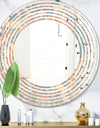 Retro Indian Floral Batik II - Modern Round or Oval Wall Mirror - Wave