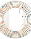 Retro Indian Floral Batik II - Modern Round or Oval Wall Mirror - Wave