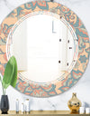 Retro Indian Floral Batik II - Modern Round or Oval Wall Mirror - Triple C