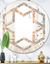 Retro Indian Floral Batik II - Modern Round or Oval Wall Mirror - Hexagon Star