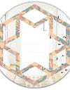 Retro Indian Floral Batik II - Modern Round or Oval Wall Mirror - Hexagon Star