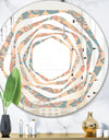 Retro Indian Floral Batik II - Modern Round or Oval Wall Mirror - Whirl