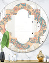 Retro Indian Floral Batik II - Modern Round or Oval Wall Mirror - Quatrefoil