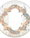 Retro Indian Floral Batik II - Modern Round or Oval Wall Mirror - Quatrefoil