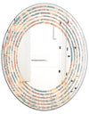 Retro Indian Floral Batik II - Modern Round or Oval Wall Mirror - Wave
