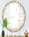 Retro Indian Floral Batik II - Modern Round or Oval Wall Mirror - Triple C