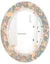Retro Indian Floral Batik II - Modern Round or Oval Wall Mirror - Triple C