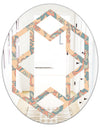 Retro Indian Floral Batik II - Modern Round or Oval Wall Mirror - Hexagon Star