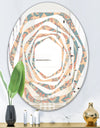 Retro Indian Floral Batik II - Modern Round or Oval Wall Mirror - Whirl