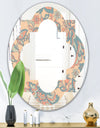 Retro Indian Floral Batik II - Modern Round or Oval Wall Mirror - Quatrefoil