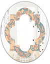 Retro Indian Floral Batik II - Modern Round or Oval Wall Mirror - Quatrefoil