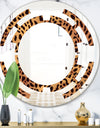 Leopard Fur Safari III - Modern Round or Oval Wall Mirror - Space
