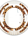Leopard Fur Safari III - Modern Round or Oval Wall Mirror - Space