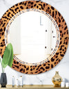 Leopard Fur Safari III - Modern Round or Oval Wall Mirror - Triple C