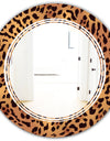 Leopard Fur Safari III - Modern Round or Oval Wall Mirror - Triple C