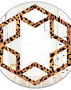 Leopard Fur Safari III - Modern Round or Oval Wall Mirror - Hexagon Star