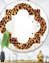 Leopard Fur Safari III - Modern Round or Oval Wall Mirror - Quatrefoil