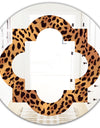 Leopard Fur Safari III - Modern Round or Oval Wall Mirror - Quatrefoil