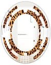 Leopard Fur Safari III - Modern Round or Oval Wall Mirror - Space