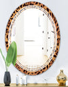 Leopard Fur Safari III - Modern Round or Oval Wall Mirror - Triple C