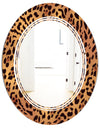 Leopard Fur Safari III - Modern Round or Oval Wall Mirror - Triple C