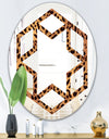Leopard Fur Safari III - Modern Round or Oval Wall Mirror - Hexagon Star