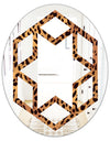 Leopard Fur Safari III - Modern Round or Oval Wall Mirror - Hexagon Star