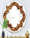 Leopard Fur Safari III - Modern Round or Oval Wall Mirror - Quatrefoil