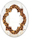 Leopard Fur Safari III - Modern Round or Oval Wall Mirror - Quatrefoil