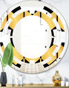 Golden Luxury Metallic Geometrics V - Modern Round or Oval Wall Mirror - Space