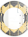 Golden Luxury Metallic Geometrics V - Modern Round or Oval Wall Mirror - Wave