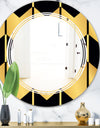 Golden Luxury Metallic Geometrics V - Modern Round or Oval Wall Mirror - Triple C