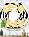 Golden Luxury Metallic Geometrics V - Modern Round or Oval Wall Mirror - Whirl