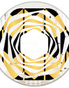 Golden Luxury Metallic Geometrics V - Modern Round or Oval Wall Mirror - Whirl