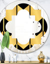 Golden Luxury Metallic Geometrics V - Modern Round or Oval Wall Mirror - Quatrefoil