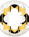 Golden Luxury Metallic Geometrics V - Modern Round or Oval Wall Mirror - Quatrefoil