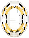 Golden Luxury Metallic Geometrics V - Modern Round or Oval Wall Mirror - Space