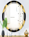 Golden Luxury Metallic Geometrics V - Modern Round or Oval Wall Mirror - Triple C