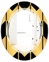Golden Luxury Metallic Geometrics V - Modern Round or Oval Wall Mirror - Triple C