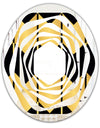 Golden Luxury Metallic Geometrics V - Modern Round or Oval Wall Mirror - Whirl