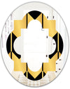Golden Luxury Metallic Geometrics V - Modern Round or Oval Wall Mirror - Quatrefoil